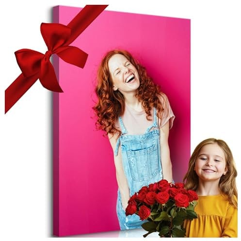 Muralo Bild auf Leinwand, Fotogeschenk, Fotoleinwand Personalisierte Geschenke für Männer und Frauen, Geschenk mit eigenem Foto zum Einzug, Hochzeit, Geburtstag, Weichnachten Br. 40cm x Höhe 60cm