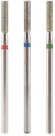 KADS 3Pcs Diamond Cuticle Nail Drill Bits Nail Cuticle Remove Drill Bits Set 3/32'' for Electric Machine Nail File Gel Polishing Head (3 Pcs Tungsten Stell Barrel Shape Bits)