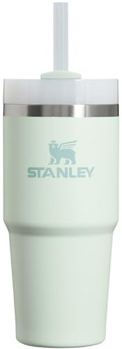 STANLEY Quencher H2.0 FlowState Vakuumisolierter Becher aus Edelstahl mit Deckel und Strohhalm für Wasser, Eistee oder Kaffee, Smoothie und mehr, Nebel, 400 ml