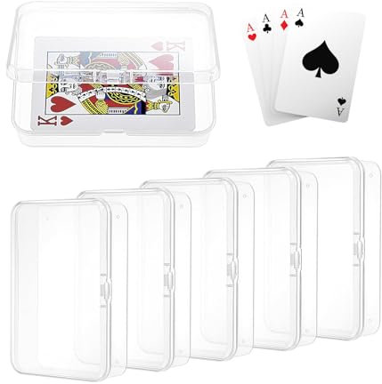 LIAMGUS 5pcs Transparent Minimalist Playing Card Case, 4.1 x 3 x 1 Inches, Perfect for Cards, Bank Accessories & More