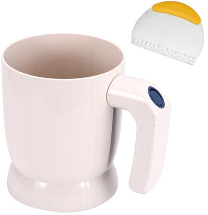 Marstey Electric Flour Sifter with Dough Scraper, Battery Operated Flour Sieve for Baking, Handheld Cooking Baking Tool Baking Sieve Cup for Kitchen Cooking Baking Pastry