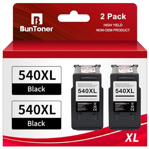 BunToner PG 540 XL Schwarz Kompatible für Canon Druckerpatronen 540 PG-540 für Canon TS5150 TS5151 MG3650s MG3650 G4250 MG3600 MX475 MX530 (2 Schwarz-Pack)