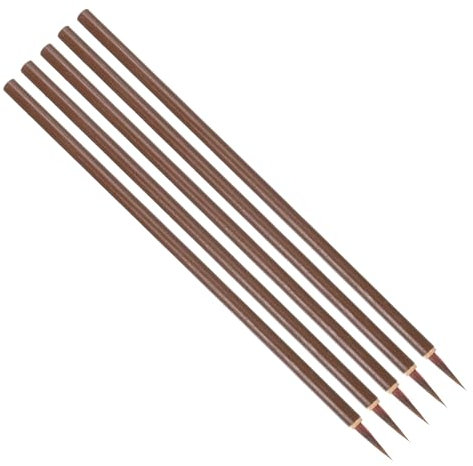 PATIKIL Chinesischer Kalligraphiepinsel, 5 Stück traditioneller Aquarellpinsel Tuschepinsel zum Zeichnen, Malen, Schreiben, Kunstbedarf, Braun