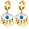 JewelryWe Böser Blick Ohrringe: Gold Edelstahl Strass Creolen Mit Baumelnde Augen Kreis Quasten Evil Eye Starburst Hängende Ohrhänger Geschenk für Frauen Mädchen