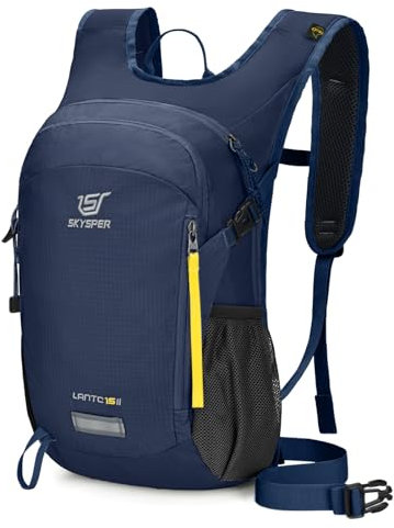 SKYSPER Rucksack Herren 15L Wanderrucksack mit Rückenbelüftung Tagesrucksack Travel Daypack Camping Wandern