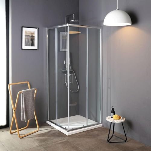 Box Doccia 90x90cm con Cristallo da 6 mm Trasparente 90x90 H.190 Profili Cromati Quadrato per Ingrosso