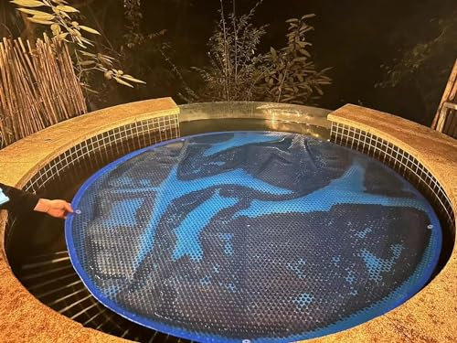 AviiSo Bâche à Bulles Couverture Chaude pour Piscine Ronde pour piscines enterrées et Hors Sol, Couverture Solaire à Bulles Bleues(Size:5m/16.5ft)
