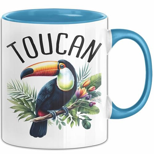 Tukan Regenwald Exotischer Vogel Tasse Geschenk Toucan (Blau)