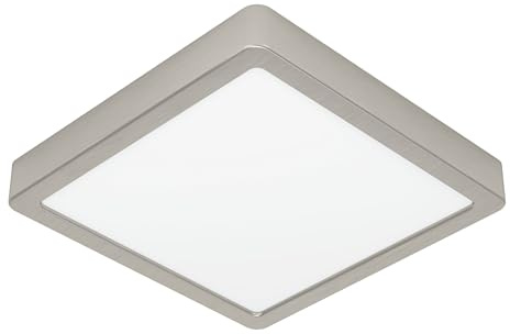 EGLO LED Deckenleuchte Fueva 6, quadratische Deckenlampe | Aufbaulampe aus Metall in Silber und Kunststoff Weiß, Deckenbeleuchtung warmweiß-kaltweiß, 22x22 cm
