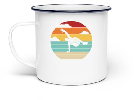 Generisch Retro Parkoursport - Taza esmaltada, Blanco, talla única