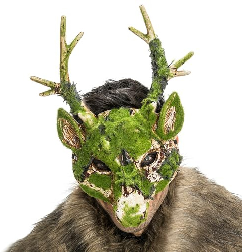 Chaks - Moos Maske für Erwachsene, Horror Kostüm Accessoire | Gesichtsmaske mit Moos Design, Verkleidung für Halloween, Karneval, Cosplay und Mottoparty
