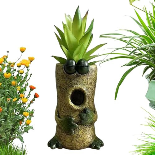 Ysvnlmjy Frosch-Blumentopf, Garten-Frosch-Pflanzgefäß, Frosch-Thema, Heimdekoration, Indoor-Gartenzubehör für Pflanzen und Blumen, 14 x 9 cm, dekorative Figur, Blumentopf für Gartendekoration und