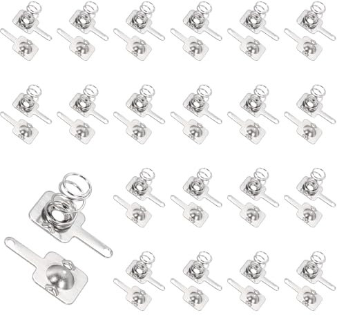 sourcing map 20 Set Battery Spring Metal Contact Plate 7mm x 7mm Positive Negative Unipolar Conversion Nickeling Plate for Battery Holder and Electronic Toys