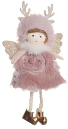 HKYFNNBW - Gefüllte Weihnachtsengel Puppen-Anhänger, Plüsch-Weihnachtsbaumschmuck, Partyzubehör, hängende Ornamente (rosa 6, 17 cm x 9 cm x 4 cm)