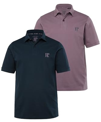 JP 1880 Herren große Größen Übergrößen Menswear L-8XL Poloshirts, Basic, 2er-Pack, Piqué, gekämmte Baumwolle, bis 8 XL Mauve L 704317829-L