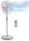 Innoliving Ventilatore a Piantana INN-503ROUND e INN-503ROUNDR con Telecomando o Senza, Griglia Mesh, Diametro 40 cm, 3 Velocità, Oscillazione, Altezza Regolabile, Base Rotonda (Con Telecomando)