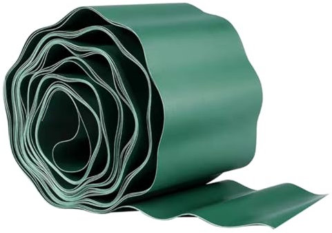 Wellenförmiger Gartenrandzaun 1 Rolle aus Kunststoff Grün