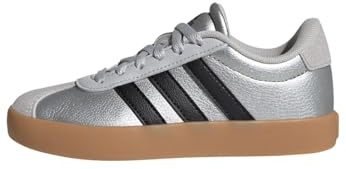 adidas Unisex Kids VL Court 3.0 Shoes Kids, Silver met./core Black/LGH Solid Grey, 6 UK