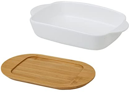 OUNONA 1 Set Anfora Piccola Cottura Vassoio Doppio Manico Baking vassoi Pannatura di torrefate teglia da Forno con Doppio Manico teglia da Forno Domestica Ceramica