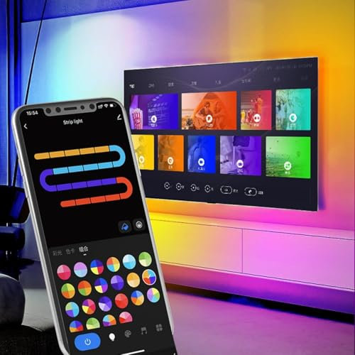 Led Strip Light,tv Led Backlight With Hdmi Sync Box,music Sync Rgb Colour Changing Led Lights,app Control,flexible Lighting Neon For Home Decoration,55-65“'/75-85,pc/games, 75”-85”