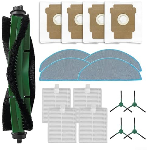 FACULX Juego de piezas de repuesto para aspiradora, para Roomba 105, para Combo Robot AutoEmpty Dock, incluyendo cepillo principal, cepillo lateral, filtro, paño de fregona, bolsa de polvo, accesorios