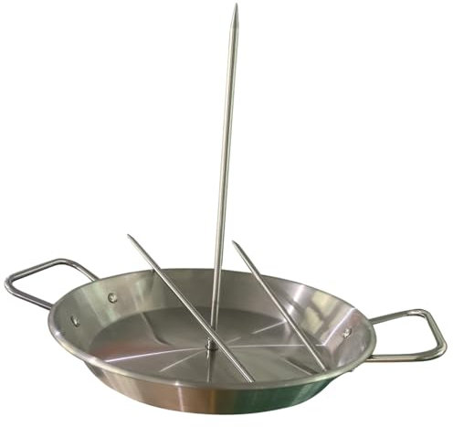 LIXSAZSE Griglia per spiedini verticale Barbecue per impieghi gravosi Spiedini in acciaio Antiaderente Arrostire Leccarda Griglia per girarrosto per pollo Campeggio
