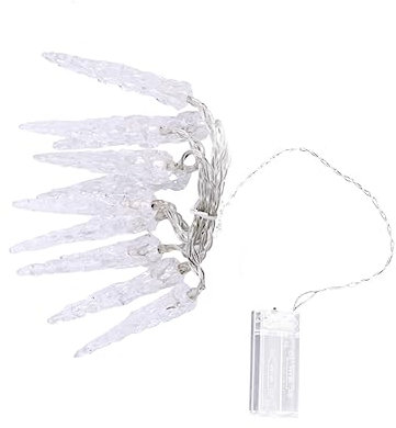 VICASKY 10 Led Eiszapfen Lichterkette Warmweiß Energiesparendes Dekolicht Aus Flexiblen Leds Vorhang Und Fensterbeleuchtung Für Innen Und Außendeko