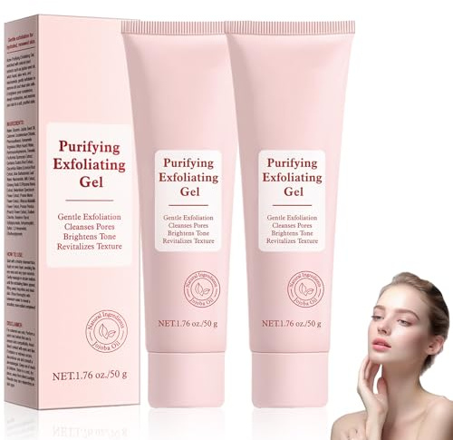 Purifying Exfoliating Gel, Gesichtspeeling Frau mit Jojobaöl & Natürlichen Inhaltsstoffen, Peeling Gel für Gesicht & Körper, Gesichtspeeling Tiefenreinigung, Feuchtigkeitsspendendes Peeling Gesicht