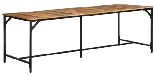 INLIFE Esstisch 220x90x75 cm Raues Massivholz Mango,Möbel,Tische,Esstische,Braun,42.7 KG,373608