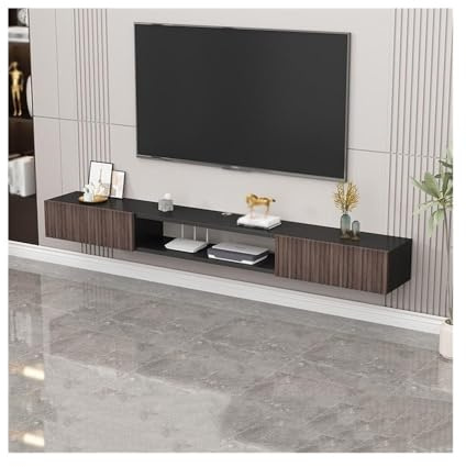 HLHLOP777 Soporte para TV Soporte de TV Flotante, Centro Entretenimiento Pared, Consola Multimedia for, estantes flotantes con Puerta Soportes de televisión
