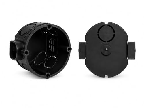 O4L Unterputz Gerätedose Ø60x62 mm Schwarz 10 Stück – Schalterdose/Steckdosendose – Elektro Installationsdose für Mauerwerk & Beton – Unterputzdosen