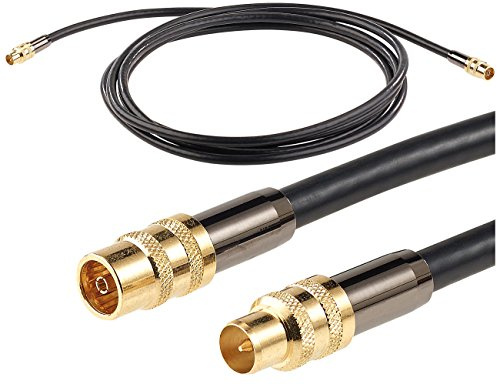 auvisio Fernseher Kabel: Premium-HDTV-Antennenkabel, Koaxial-Stecker, 3 m, schwarz, 105 dB (Koaxialkabel Antennenkabel, Kabelanschluss, Sat Antenne)