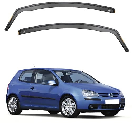 Ispeed Wind Deflectors For VW Golf mk5 2004-2009 3 Door Hatchback 2pc Set - Keep Your Car Ventilated in Rain - Reduce Wind Turbulence - Tinted In-Channel