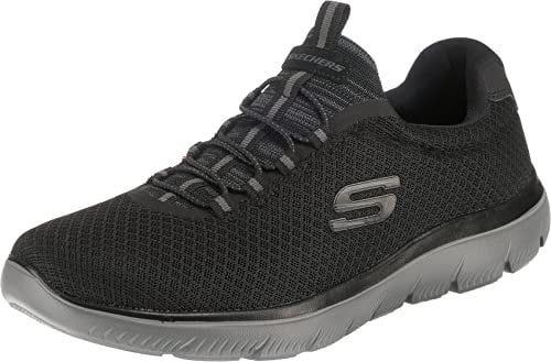 Skechers Homme Summits Sneaker Basse, Black Mesh/Charcoal Trim, 42 EU