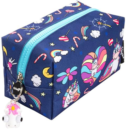 Fringoo – Federmäppchen für Kinder – große Design – Stabiler Reißverschluss – Schul-Organizer für Mädchen (Believe in Unicorns)
