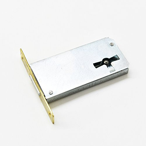 Möbelschloss mit Messingstulpe eckig (Rechts, Dornmaß 60mm)