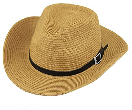 AfinderDE Unisex Strohhut Somme Cowboyhut Westernhut Sonnenhut Strandhut Sommerhut Anti-UV Hut Outdoor Mütze