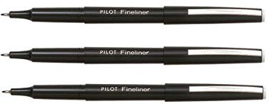 Pilot Fineliner extra fein, 0,4 mm, Schwarz, 3 Stück