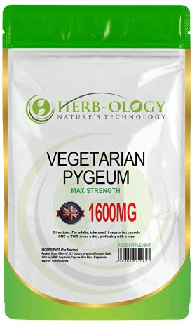 HB Pygeum, 60 Capsules, 1600mg Pygeum Africanum High Strength | Pygeum Africanum | High Strength 1600mg Pygeum per Capsule | Supplement for Men | Non-GMO, Gluten & Allergen Free
