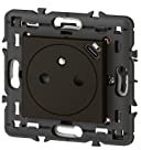 Legrand 079161L Mosaic Prise de Courant Surface avec Chargeur, USB Type-C, Livrée avec Support, 2 Modules, Noir Mat