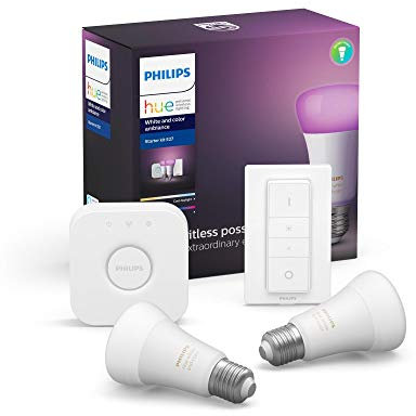 PHILIPS HUE Color 929002216806 Lot de 2 ampoules E27 Bulbr - Richer Colors + Switch