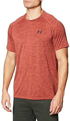Under Armour Men's Tech 2.0 Short Sleeve T-Shirt, Cinna Red (688)/Black, L Tall