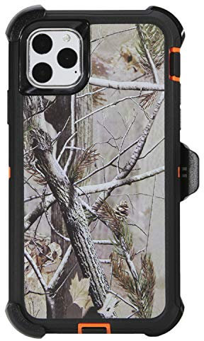 WallSkiN Hülle für iPhone 11 Pro Max (6,5 Zoll) Heavy Duty Full Body Military Grade Fallschutz Tragetasche Halter | Holster für Männer Gürtel mit Clip Ständer - Camouflage