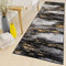 TAPISO Maya Teppich Läufer Meterware Kurzflor Wohnzimmer Flur Küche Modern Brücke Grau Gelb Schwarz Verwischt Meliert Design ÖKOTEX 120 x 460 cm