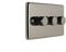 EUROLITE Enhance Black Nickel 3 Gang Triple 2 Way LED DIMMER Light Switch EN3LED BNB