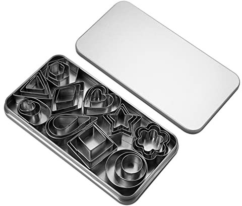 Juego de 30 moldes para galletas, de acero inoxidable, con caja de hierro, para hacer galletas