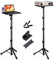Tall Projector Stand Tripod from 23.5 to 63.5, Adjustable Laptop Tripod Stand with Gooseneck Phone Holder, Heavy Duty Computer Floor Stable for Outdoor, Office Home, Stage, Studio 1 Pack