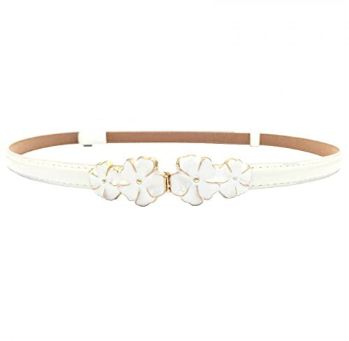 CHANYI Femmes Robe Ceintures Ceinture Réglable Taille Ceintures Rose Émail Nœud Bracelet Ceinture Fleur Cigale Boucle Plaqué Or Ajuster PU Cuir Mince Cadeaux Femmes