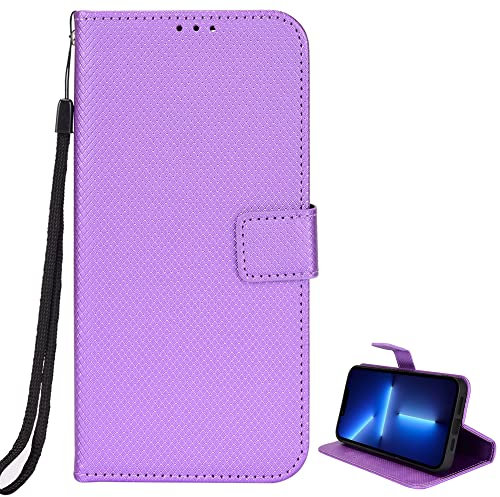 Easyshow Funda de Billetera Umidigi G1, Funda Caja del teléfono móvil con patrón de Diamantes de Cuero de PU Premium con Soporte y Funda Ranuras para Umidigi G1(Púrpura)