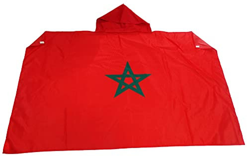 AZ FLAG Drapeau Maroc 150x90 cm - Cape Drapeau Marocain 100% Polyester Avec Manches Intégrées - Body Flag 80g